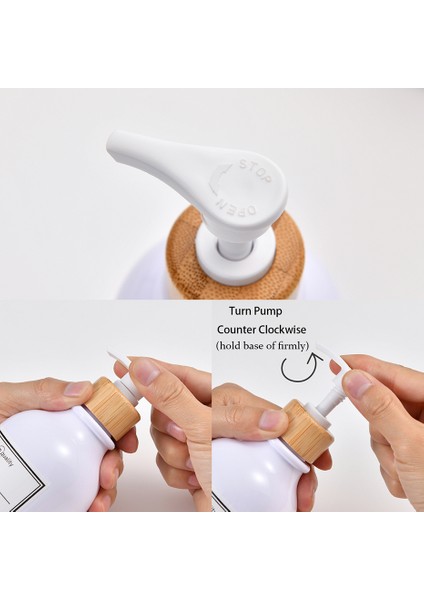 Beyaz Stil 500 ml ml Sabunluk Şişe Bambu Pompa Banyo Taşınabilir Sabun Şişesi Şampuan Duş Jeli Doldurulabilir Şişe Su Geçirmez Etiket (Yurt Dışından) indirimleri