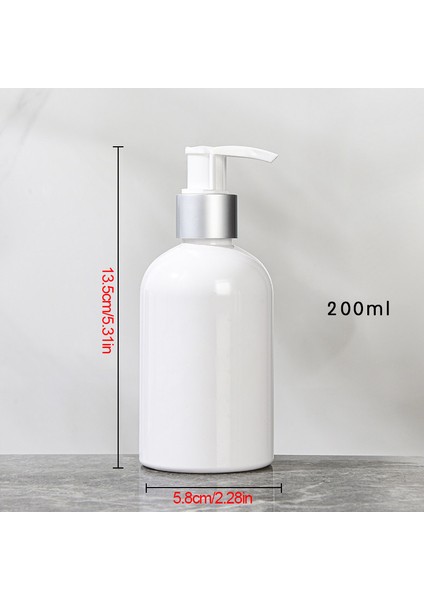 Bir Stil Boston Sabunluk Bulaşık Sabunu Pompa Şişesi Doldurulabilir Beyaz Şişe Banyo Depolama Şampuan Duş Jeli Kremi (Yurt Dışından)
