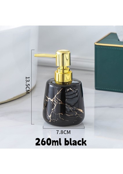 SIYAH-260ML Tarzı 260 ml 440 ml Mat Seramik Sabunluk Banyo Sıvı Boş Dolum Alt Şişe El Temizleyici Duş Jeli Şampuan Şişeleri (Yurt Dışından)