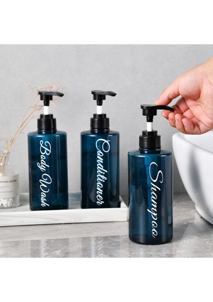 Tepsi Tarzı 500 ml Banyo Şampuan Şişesi Boş Baskılı Harfler Kremi Vücut Yıkama Doldurulabilir Şişe Sabunluk Seyahat Depolama Şişesi (Yurt Dışından) fırsatları