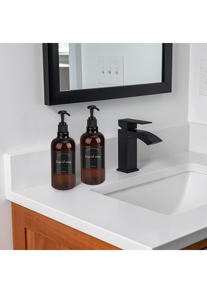 F Tarzı Banyo Şampuanı Pompa Şişesi Doldurulabilir 16.9 Oz Duş Jeli Dispenseri Büyük Kapasiteli Losyon Boş Şişe Su Geçirmez Etiketli (Yurt Dışından) modelleri