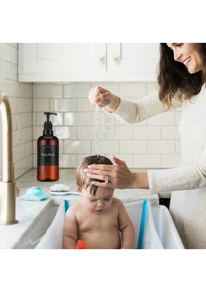 F Tarzı Banyo Şampuanı Pompa Şişesi Doldurulabilir 16.9 Oz Duş Jeli Dispenseri Büyük Kapasiteli Losyon Boş Şişe Su Geçirmez Etiketli (Yurt Dışından) fırsatları