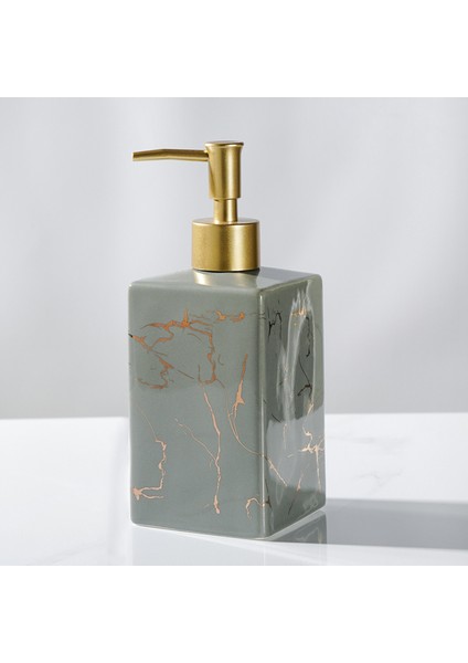Çoklu Stil Mermer Doku Kare Taşınabilir Sabunluk Banyo Malzemeleri Şampuan Boş Şişe Altın Presleme Kafası El Temizleyici Şişe (Yurt Dışından)