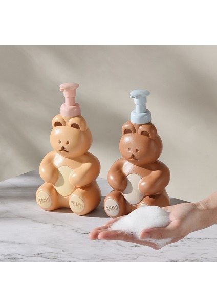 Sütlü Çay Tarzı 500 ml Karikatür Ayı Köpük Sabunluk Banyo El Temizleyici Şampuan Duş Jeli Doldurulabilir Pompa Şişe Yapımı Köpük Konteyner (Yurt Dışından)