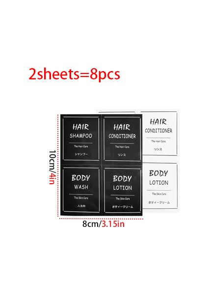 No.1 Stili 1 Takım Seyahat Losyonu Şişe Etiketleri Su Geçirmez Dağıtıcı Etiket Seti Şampuan Vücut Losyonu Banyo El Sabunu Kremi Etiketleri (Yurt Dışından)