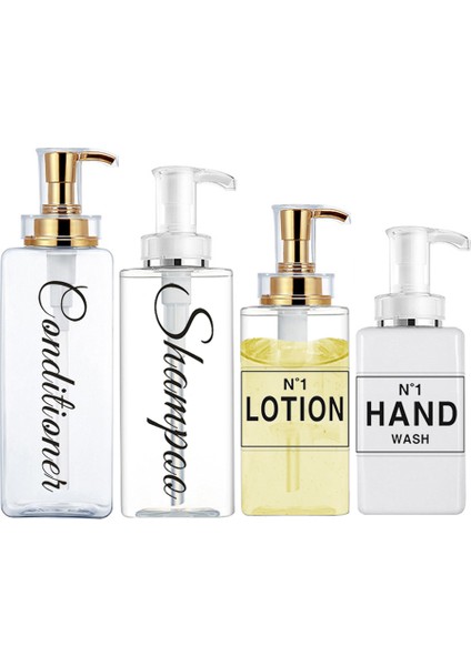 G Tarzı Tezgah Sabunluk Şişe Banyo Şampuanı Kremi Vücut Yıkama Dispenseri Çıkarılabilir Etiket Etiket ile Banyo Dekor Için (Yurt Dışından) fiyatları