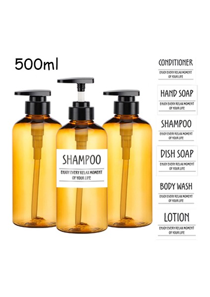 Bordo Tarzı 500 ml Et Şampuan ve Saç Kremi Şişesi Duş Vücut Yıkama Losyonu Sabunluk Boş Plastik Doldurulabilir Saklama Şişesi 500 ml (Yurt Dışından)