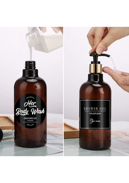 H Tarzı Altın Pompa Sabunluk Bulaşık Sabunu Şişesi Büyük Kapasiteli Banyo Şampuanı Duş Jeli Losyon Depolama Boş Şişe 500 ml (Yurt Dışından) fırsatları