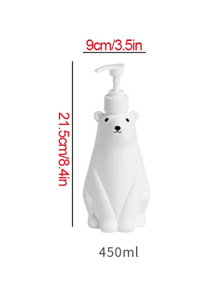 450 ml Tarzı Kutup Ayısı Banyo Sabunu Şişesi Duş Jeli Bulaşık Sabunu El Dezenfektanı Ayrı Şişeleme Büyük Kapasiteli Pres Şişesi (Yurt Dışından)