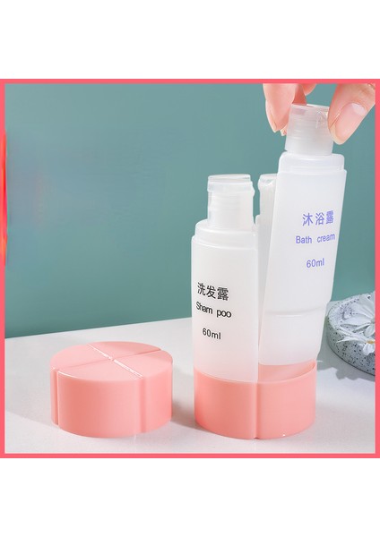 Erik Tarzı Seyahat Alt Şişeleme Dördü Bir Arada Taşınabilir Set Şampuan Duş Jeli Losyon Doldurulabilir Şişeler Cosmetream Dispenser (Yurt Dışından) modelleri