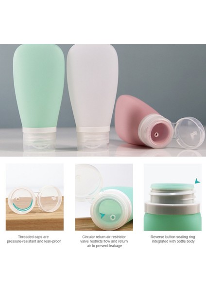 Pembe Tarzı 30ML ml Seyahat Silikon Dağıtım Şişesi Sızdırmaz Ev Seyahat Seti Yüz Temizleyici Kozmetik Konteyner Losyon Saklama Şişesi (Yurt Dışından) indirimleri