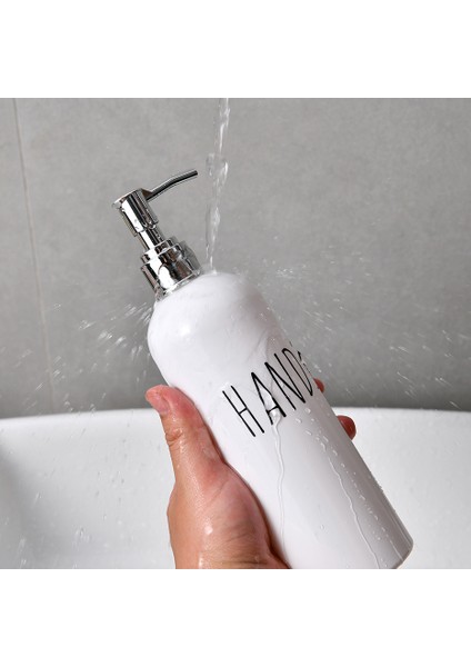 Fildişi Tarzı 500 ml Banyo Şampuan Şişesi Lavabo Sabunluk Mutfak El Sabunu Bulaşık Sabunu Doldurulabilir Şişe Su Geçirmez Etiket (Yurt Dışından) fırsatları
