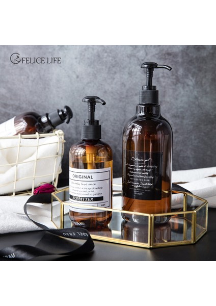 500ML Tarzı ml Iskandinav Tarzı Kahverengi Banyo Doldurulabilir Şişe Duş Jeli Şampuan Basın Şişesi Duş Jeli Doldurulabilir Banyo Depolama Şişeleri (Yurt Dışından) fiyatları