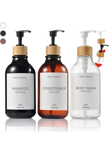 Çoklu Stil 300 ml Banyo Dağıtıcıları Doldurulabilir Şampuan Duş Jeli Şişe Sabunluk Basın Tipi Boş Şişe Seyahat Şişeleri Su Geçirmez Etiketler (Yurt Dışından) fiyatları