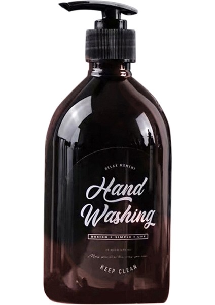 D-500ML Stili Şampuan Vücut Yıkama Saç Kremi Şampuan Basın Şişesi Banyo Sabunluk Sıvı Duş Jeli Sabun Doldurulabilir Şişe (Yurt Dışından)