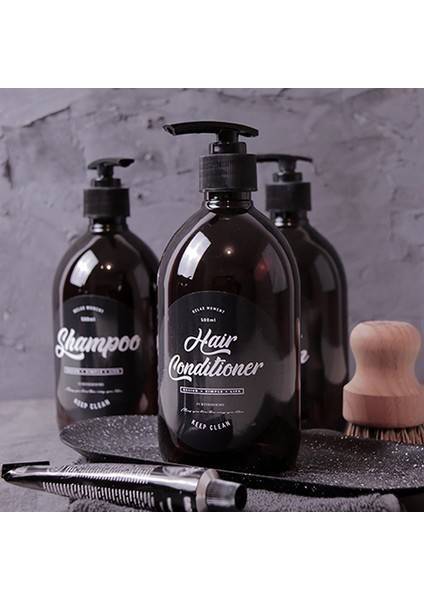 D-500ML Stili Şampuan Vücut Yıkama Saç Kremi Şampuan Basın Şişesi Banyo Sabunluk Sıvı Duş Jeli Sabun Doldurulabilir Şişe (Yurt Dışından) fiyatları