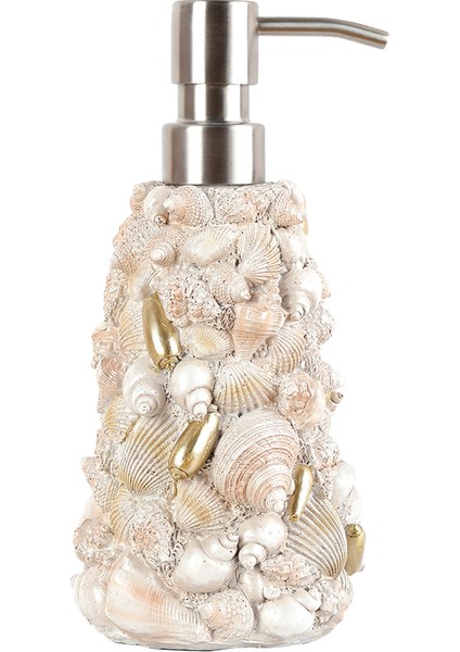 Deniz Kabuğu Stili Vintage Reçine Heykeli El Temizleyici Şişe Sıvı Sabunluklar Paslanmaz Çelik Pompa Kafası ile Ev Dekorasyon Banyo Için (Yurt Dışından)