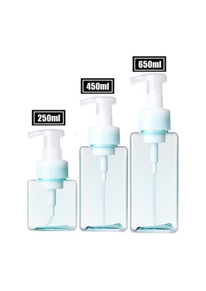 Mavi Stil 650ML Köpük Sabunluk Banyo Köpük Şişe El Sabunu Kirpik Temizleyici Şampuan Doldurulabilir Şişe Seyahat Depolama Şişesi (Yurt Dışından)