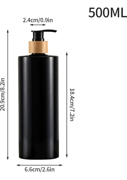 Siyah Stil ml Sabunluk Bambu Pompalı Doldurulabilir Şampuan Duş Jeli Şişe El Sabunu Losyon Kabı Banyo Aksesuarları (Yurt Dışından)