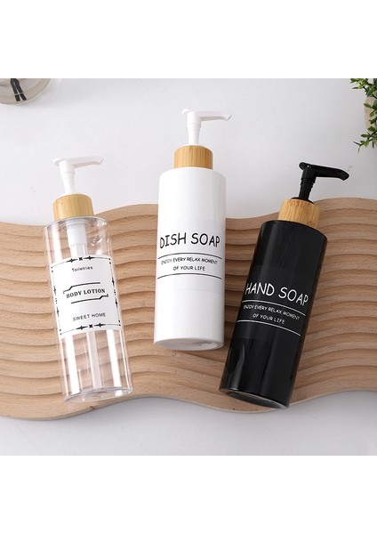 Siyah Stil ml Sabunluk Bambu Pompalı Doldurulabilir Şampuan Duş Jeli Şişe El Sabunu Losyon Kabı Banyo Aksesuarları (Yurt Dışından) fiyatları