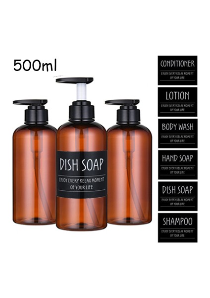 Net Stil 300ML 3 Adet Banyo Şampuanı Sabunluk Şişesi Büyük Kapasiteli ml Pres Tipi Losyon Boş Şişe (Yurt Dışından)