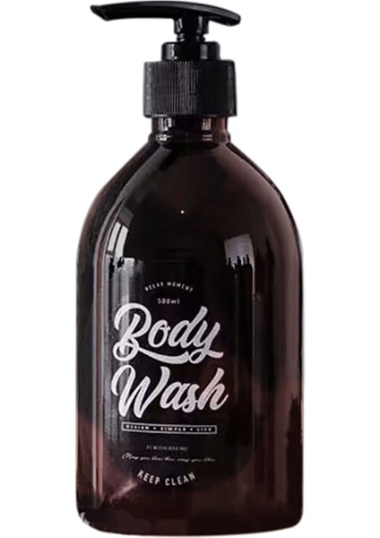 C Tarzı 500ML 500 ml Iskandinav Pet Sabun Şişesi Kahverengi Banyo Duş Jeli Doldurulabilir Şişeler Şampuan Yıkama Saç Kremi Losyonlar Basın Dağıtıcı (Yurt Dışından)