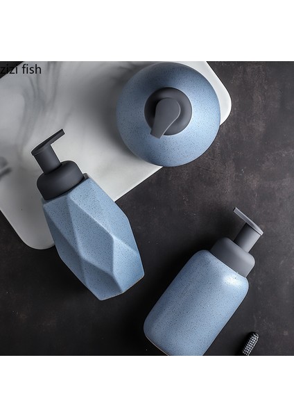 SIYAH-360ML Tarzı Seramik Köpük Sabunluk Şişesi Mutfak El Dezenfektanı Şişesi Şampuan Vücut Yıkama Losyonu Şişesi Oteller Için Özelleştirilebilir Logo (Yurt Dışından)