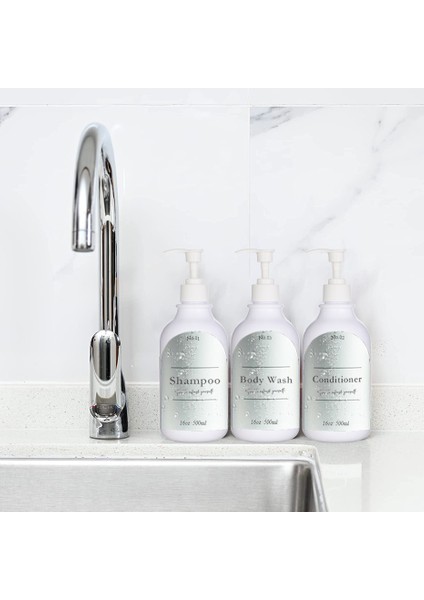 Net Stil 500ML ml Banyo Sabunluk Şişe Şampuan Duş Jeli Doldurulabilir Şişe Seyahat Depolama Şişe Su Geçirmez Etiket (Yurt Dışından) indirimleri