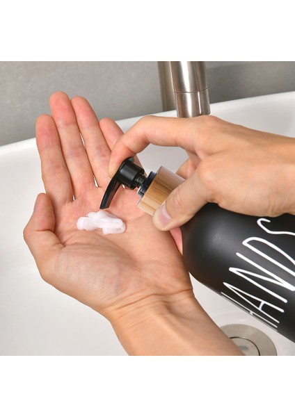 Beyaz Stil 500 ml Mutfak Sabunluk Şişe Mat Siyah Bambu Ahşap Pompa Şişe Bulaşık Sabunu El Sabunu Doldurulabilir Şişe Banyo Aksesuarı (Yurt Dışından) fiyatları