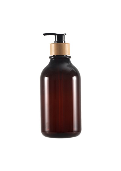 Kahverengi Tarzı 500 ml ml Sabunluk Şişe Bambu Pompa Banyo Taşınabilir Sabun Şişesi Şampuan Duş Jeli Doldurulabilir Şişe Su Geçirmez Etiket (Yurt Dışından)