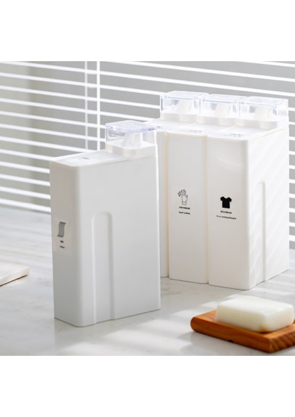 E Tarzı Doldurulabilir Çamaşır Sabunu Dağıtıcı Boş Kaplar Çamaşır Tozu Deterjanı Yumuşatıcı Şişesi Çamaşır Boncuk Saklama Kutusu (Yurt Dışından) fırsatları