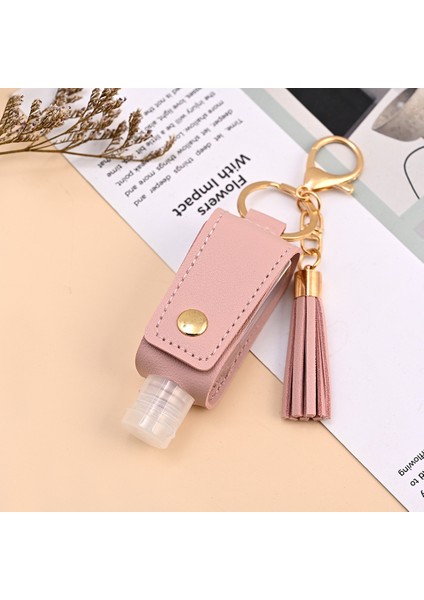 Pembe Tarzı 30ML 30 ml El Temizleyici Dispenser Sihirli Dezenfektan Taşınabilir Şişe Pu Deri Kılıf Anahtarlık Mini Sabunluk Açık (Yurt Dışından)