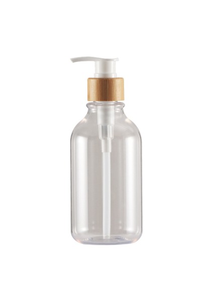 Şeffaf Stil 500 ml ml Sabunluk Şişe Bambu Pompa Banyo Taşınabilir Sabun Şişesi Şampuan Duş Jeli Doldurulabilir Şişe Su Geçirmez Etiket (Yurt Dışından)