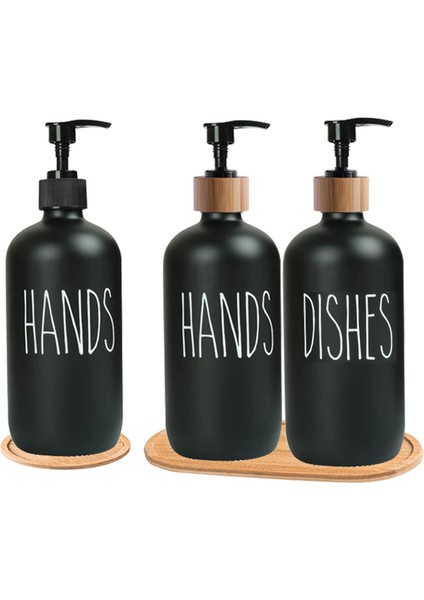 E Tarzı Mutfak Sabunluk Şişe Mat Siyah Doldurulabilir Eller Yemekleri Basın Şişe Bambu Ahşap Pompa Banyo Depolama Şişesi 500 ml (Yurt Dışından) modelleri