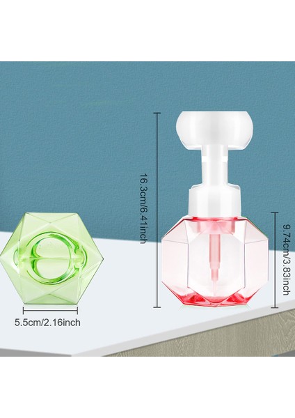 Pembe Tarzı 300 ml Çiçek Sabunluk Köpük Pompa Şişesi Mutfak Plastik Doldurulabilir Kaplar Kozmetik Yüz Temizleyici Şampuan Duş 300 ml (Yurt Dışından)