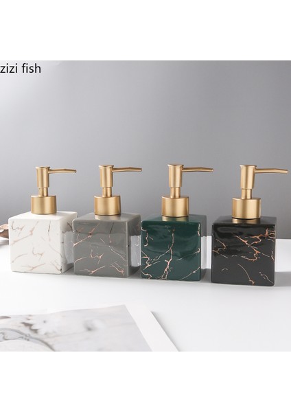Turuncu Tarzı Mermer Doku Kare Taşınabilir Sabunluk Banyo Malzemeleri Şampuan Boş Şişe Altın Presleme Kafası El Temizleyici Şişe (Yurt Dışından) fırsatları