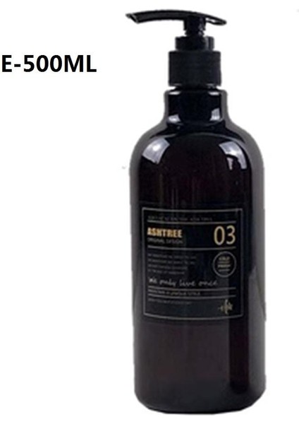 E-500ML Tarzı ml Iskandinav Tarzı Kahverengi Banyo Doldurulabilir Şişe Duş Jeli Şampuan Basın Şişesi Duş Jeli Doldurulabilir Banyo Depolama Şişeleri (Yurt Dışından)