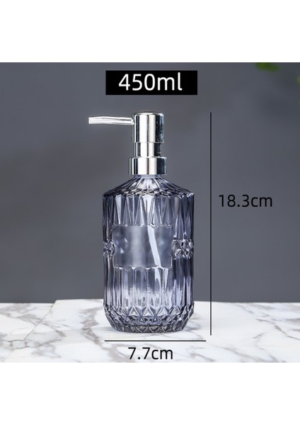 H Tarzı 450ML Cam Losyon Şişesi Manuel Pres Sabunluk Şişesi Doldurulabilir Duş Jeli Şampuan Konteyner Şişeleri Banyo Mutfak Için (Yurt Dışından)