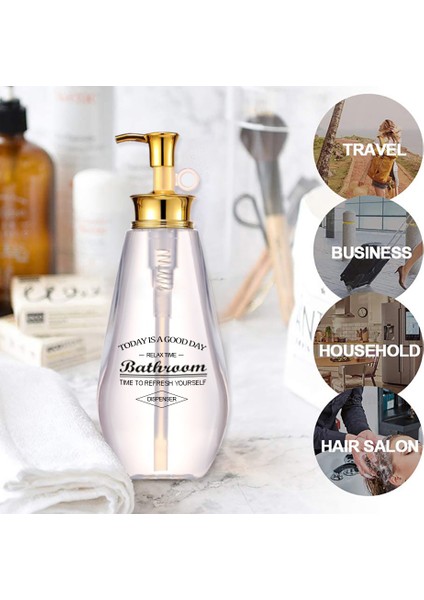 B Tarzı Losyon Sabunluk Şişesi Doldurulabilir Duş Şampuanı Çamaşır Şişeleri Yeniden Kullanım Banyo Oval Altın Basın Kafa Şişeleme (Yurt Dışından) fırsatları