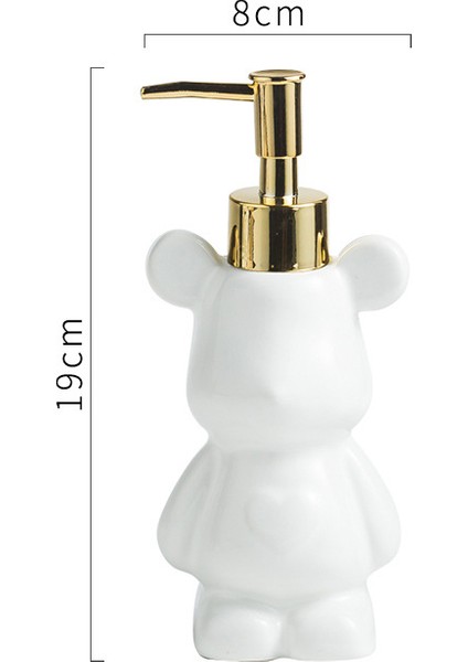 Beyaz Stil Sevimli Ayı Şekli Seramik Sıvı Sabunluklar 200 ml Banyo Aksesuarları El Temizleyici Duş Jeli Şampuan Şişesi Ev Dekor (Yurt Dışından)