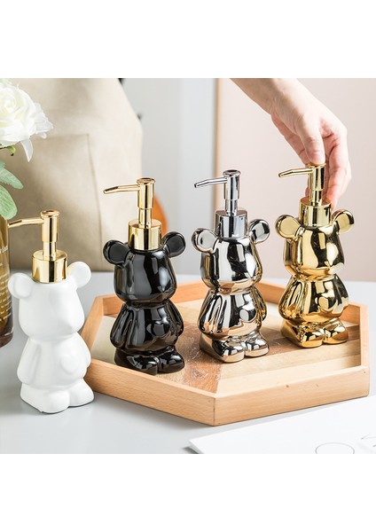 Beyaz Stil Sevimli Ayı Şekli Seramik Sıvı Sabunluklar 200 ml Banyo Aksesuarları El Temizleyici Duş Jeli Şampuan Şişesi Ev Dekor (Yurt Dışından) fiyatları