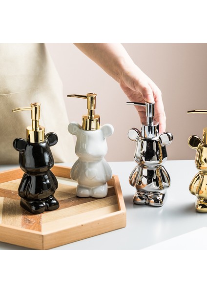 Beyaz Stil Sevimli Ayı Şekli Seramik Sıvı Sabunluklar 200 ml Banyo Aksesuarları El Temizleyici Duş Jeli Şampuan Şişesi Ev Dekor (Yurt Dışından) modelleri