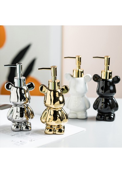 Beyaz Stil Sevimli Ayı Şekli Seramik Sıvı Sabunluklar 200 ml Banyo Aksesuarları El Temizleyici Duş Jeli Şampuan Şişesi Ev Dekor (Yurt Dışından) fırsatları