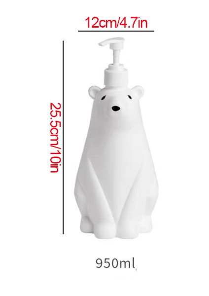 950 ml Tarzı Kutup Ayısı Banyo Sabunu Şişesi Duş Jeli Bulaşık Sabunu El Dezenfektanı Ayrı Şişeleme Büyük Kapasiteli Pres Şişesi (Yurt Dışından)