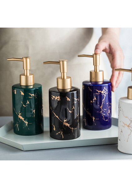 Beyaz Stil Basit Mermer Seramik Losyon Şişesi El Temizleyici Şişe Banyo Duş Jeli Şampuan Su Şişesi Otel Seramik Pres Şişesi (Yurt Dışından) fiyatları