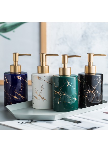Beyaz Stil Basit Mermer Seramik Losyon Şişesi El Temizleyici Şişe Banyo Duş Jeli Şampuan Su Şişesi Otel Seramik Pres Şişesi (Yurt Dışından) modelleri