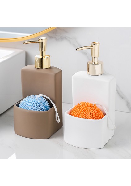 B Tarzı Büyük Kapasiteli Seramik Sabunluk Ev Taşınabilir Şampuan Şişesi Banyo Banyo Malzemeleri Mutfak Lavabo Sünger Depolama Rafı (Yurt Dışından) fiyatları