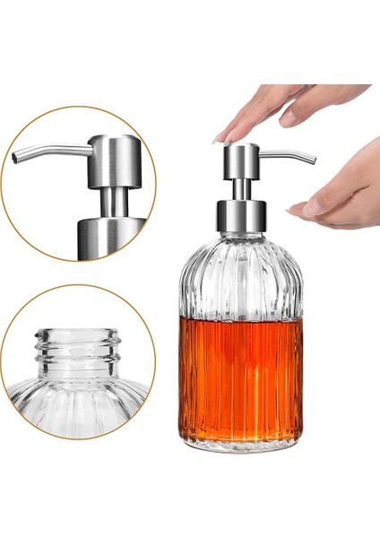 400ML Sıvı Sabun Duş Jeli Şampuanlık Cam Boş Pompalı Şişe Konteyner Dağıtıcı Cam Boş Pompalı Şişe Konteyner Bot (Yurt Dışından)