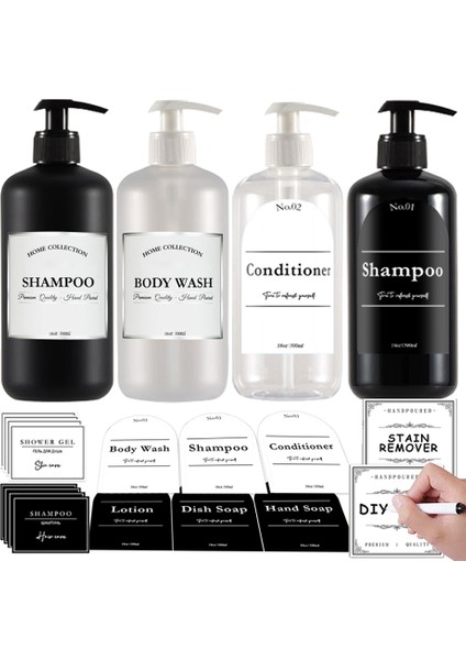 J Tarzı Banyo Şampuanı Duş Jeli Şişe Gümüş Etiketli Büyük Kapasiteli Mutfak Bulaşık Sabunu Dispenseri Boş Şişe (Yurt Dışından) fiyatları