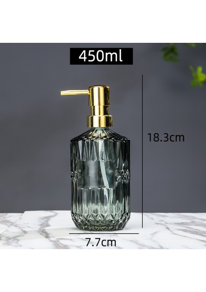 C Tarzı 450ML Cam Losyon Şişesi Manuel Pres Sabunluk Şişesi Doldurulabilir Duş Jeli Şampuan Konteyner Şişeleri Banyo Mutfak Için (Yurt Dışından)
